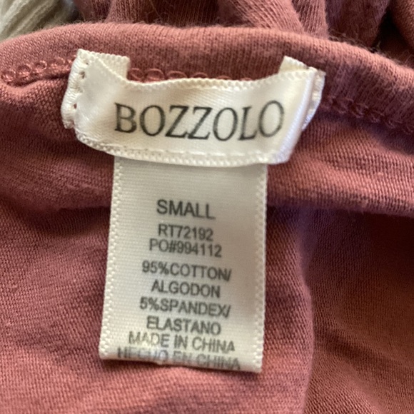 Bozzolo Mauve Color Sleeveless Bodysuit w/ Cinching In The Middle Front - Picture 3 of 3